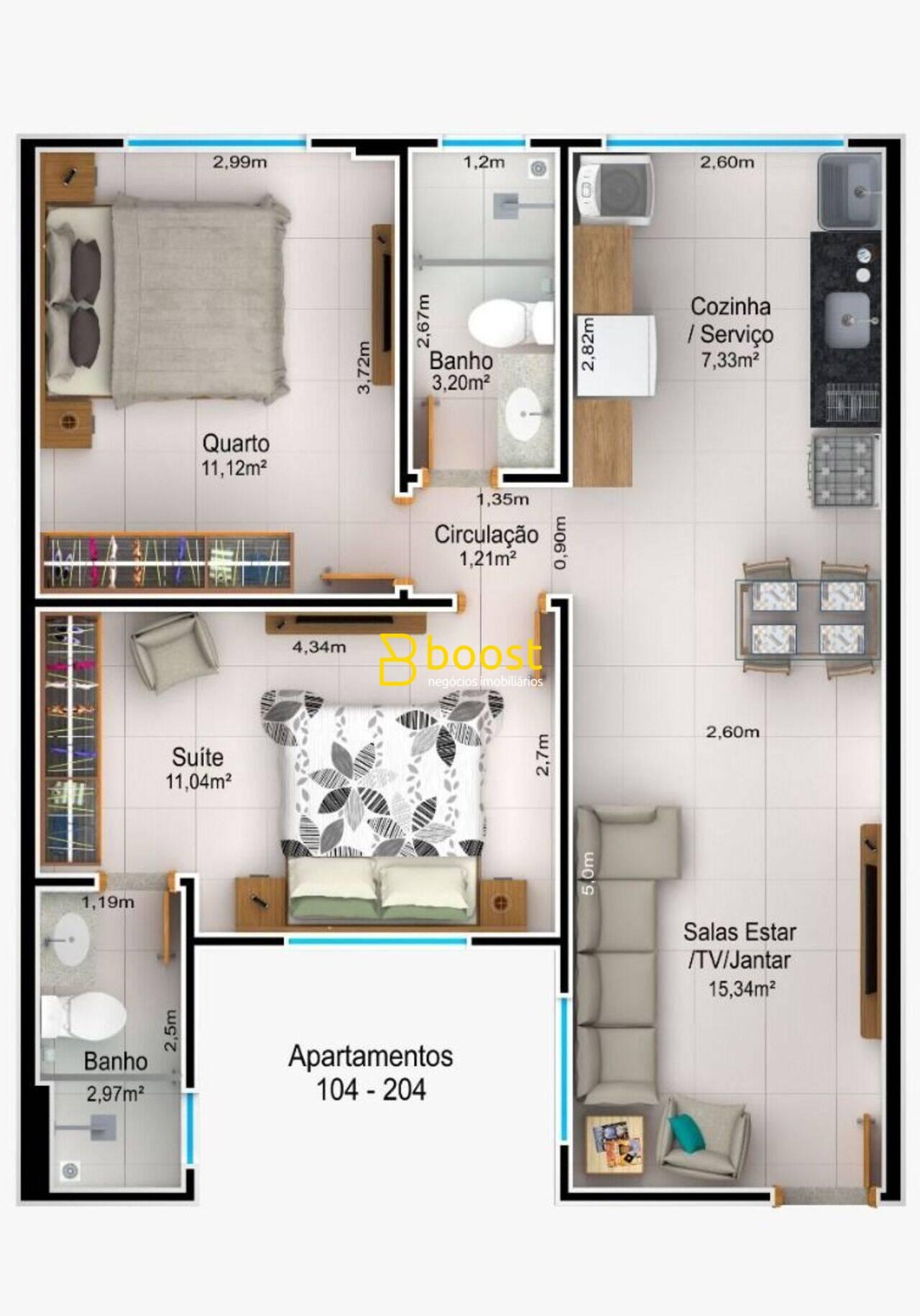 Apartamento com 2 dormitórios à venda por R$ 280.000,00 - Novo Mundo - Uberlândia/MG, foto 2
