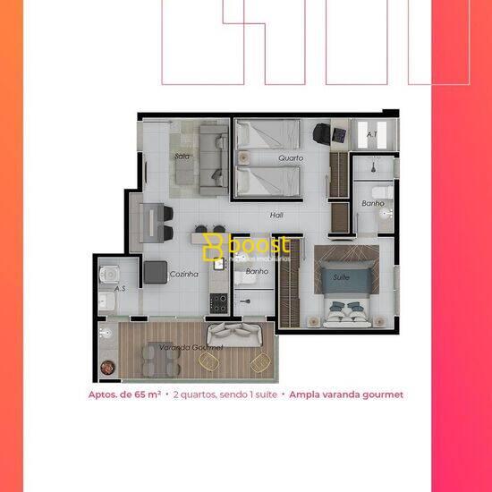 Apartamento com 2 dormitórios à venda por R$ 385.900,00 - Brasil - Uberlândia/MG, foto 2