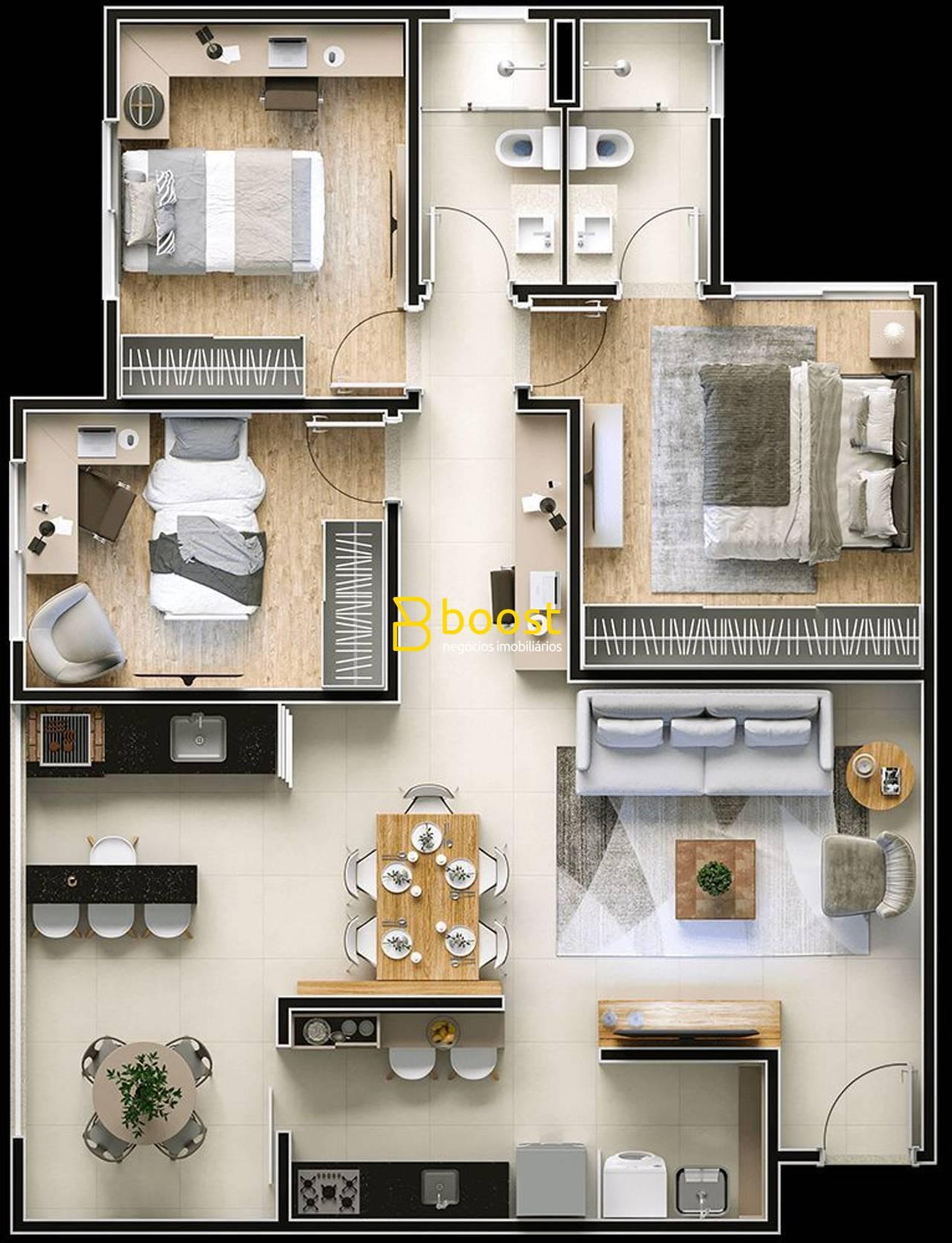 Apartamento com 3 quartos, 95 m², à venda por R$ 730.000 - Rezende Junqueira - Uberlândia/MG