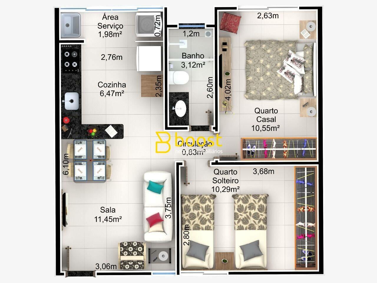 Apartamento com 2 dormitórios à venda por R$ 230.000,00 - Bosque dos Buritis - Uberlândia/MG, foto 2