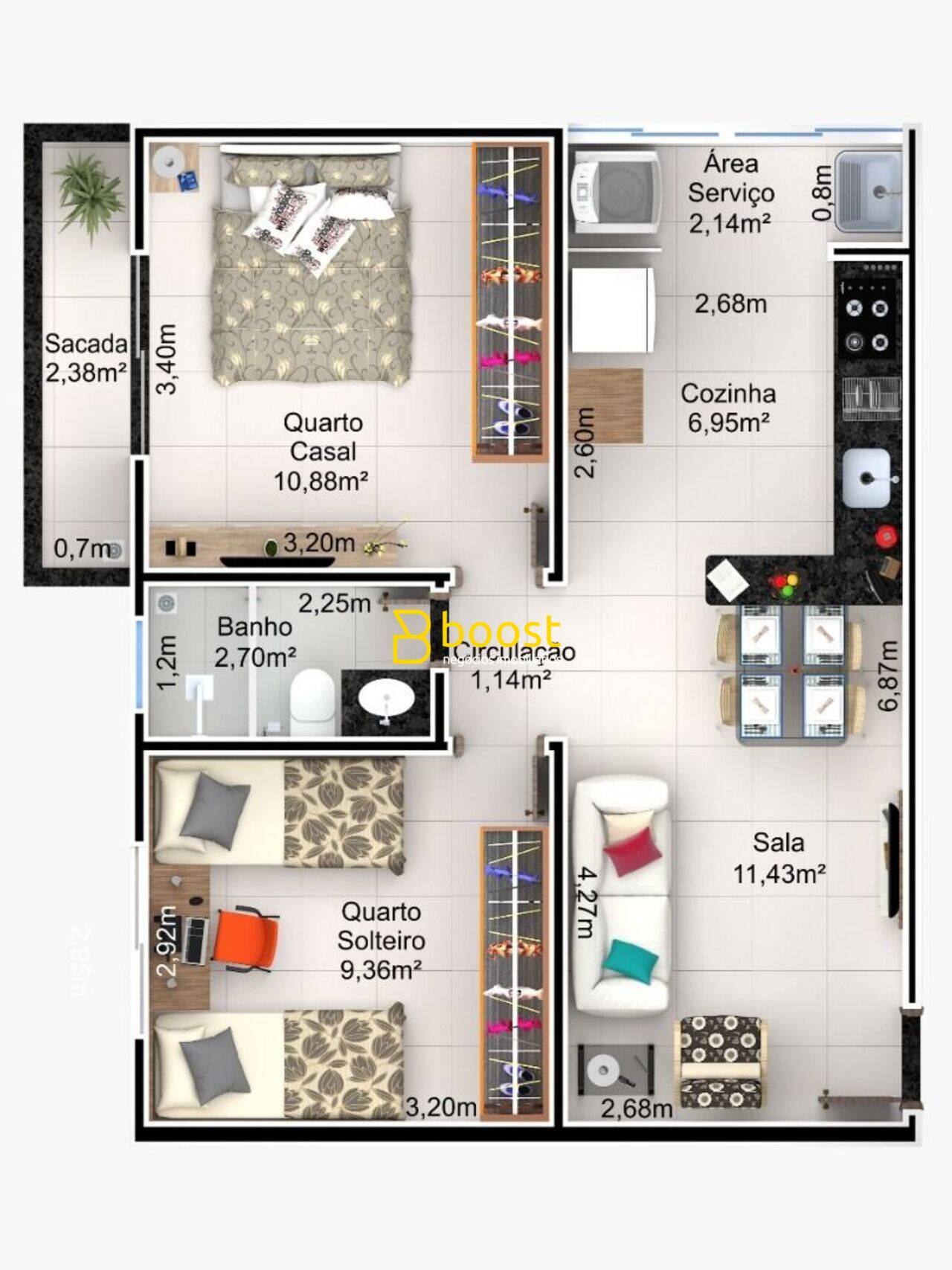 Apartamento com 2 dormitórios à venda por R$ 230.000,00 - Bosque dos Buritis - Uberlândia/MG, foto 3